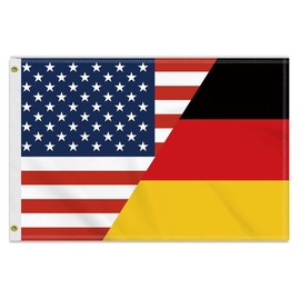 2×3 FT Germany USA Friendship Flag, Medium 60×90CM 150D German Outdoor Banner,Double Side Printing American Decor For Patio Garden With Brass Gromment