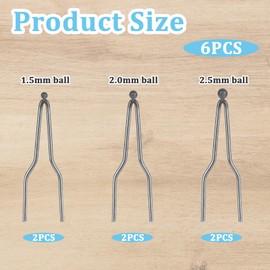 Pyrography Wire Tip 6 Pack Wood Burning Ball Tips Adjustable Wood Burning Wire Nibs Replacement Wood Burning Tools for Pyrography Machine