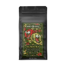 Bones Coffee Company Sumatra Single-Origin Flavored Coffee Beans & Ground Coffee | 12 oz Flavored Coffee Ground & Beans (Ground)