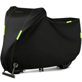 Outdoor Motorcycle Tarpaulin, Waterproof, Tear-Resistant & Winterproof, 210D Oxford Motorcycle Cover, Motorcycle Garage with UV Protection and Windproof Buckles, for Scooters, Mopeds, Motorcycles (245