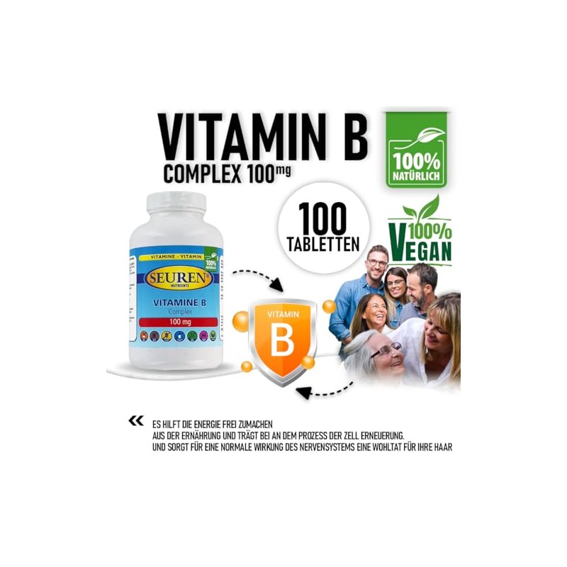 Seuren Nutrients | Vitamin B Complex 100 Tablets | high