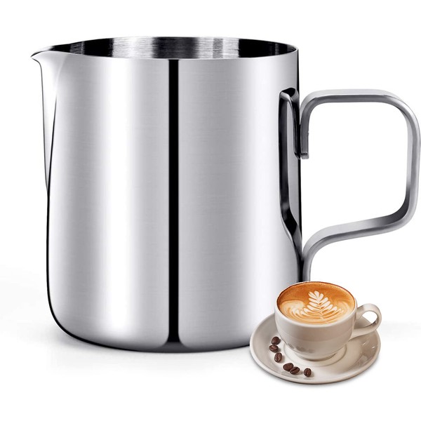 HULISEN Small Milk Jug 200ml / 6.8oz, Stainless Steel Milk Pitcher, Milk Frothing Cup for Coffee, Latte Art, Espresso Steaming Pitchers