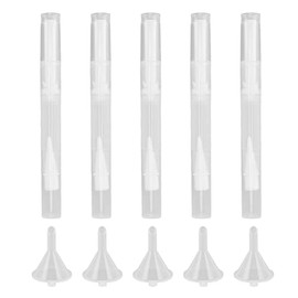 Juego de 5 bolígrafos Transparentes vacíos para Aceite de uñas, aplicador de Pincel para Brillo de Labios, Tubo líquido para Crecimiento de pestañas de plástico