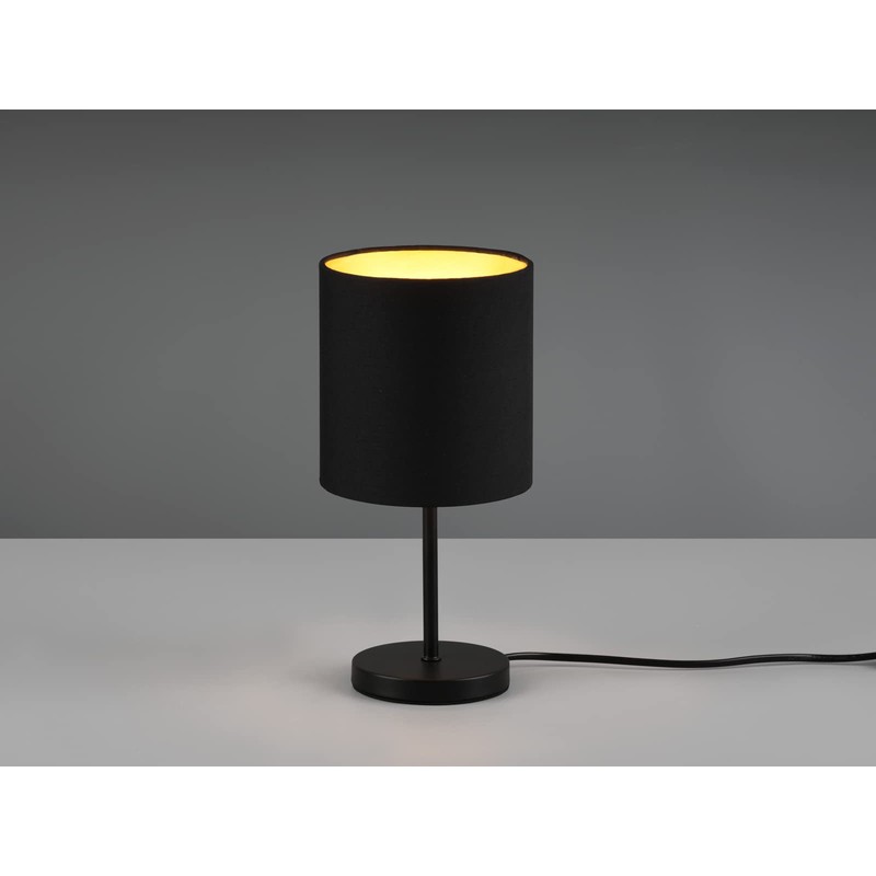Reality Leuchten Jerry R50491080 Table Lamp Metal Black Matt Fabric
