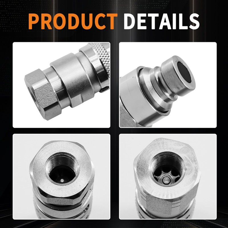 GLOCRORET 1/4" NPT X 1/4" Body Flat Face Hydraulic Quick