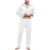 SWOMOG Men's Pajama Set Silk Satin Pajamas Classic Button-Down Sleepwear