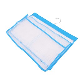 Tiardey Mesh Bath Organizers for with Hook Quick Dry Hanging Shower Caddy College Bath Storage with 6 Pockets for Bathroom College Dorm Rooms(Blue)