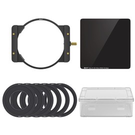 SIOTI Camera Square Filter Holder System +1*ND64(6stops) Square Filter + 6*Adapter Ring (58/62/67/72/77/82mm), for 100 * 100mm or 100 * 150mm ND/GND, Compatiable with General Brand Camera