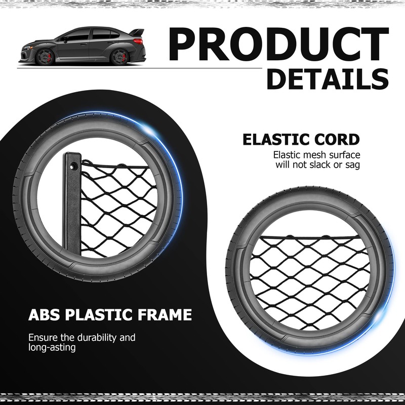 4 Pcs Storage Nets for Campervans, Elastic Trunk Storage Bag