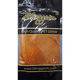Blinggasm Premium Solvent Resistant Polyester Glitter 3.5 oz by Weight .008 or .015 for Tumblers Decoration Crafts Nails Cosmetics Body Paint (Holographic #9LB401 Bronze, .008 (1/128") 3.5 oz)