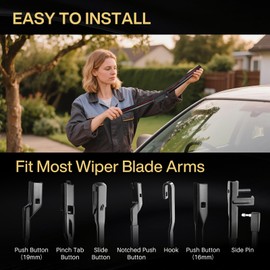 DOG TAIL Windshield Wiper Blades for My Car 24"+18" with Multiple Adapter for Most Vehicle, Automotive Replacement All-Season OEM Front Windshield Wiper Blades Set with Durable Rubber Formula