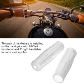 Senyar Motorcycle Handlebars,Universal 1"-7/8" Rubber Bike Vintage Classic Handlebar Hand Grips Bar(White)