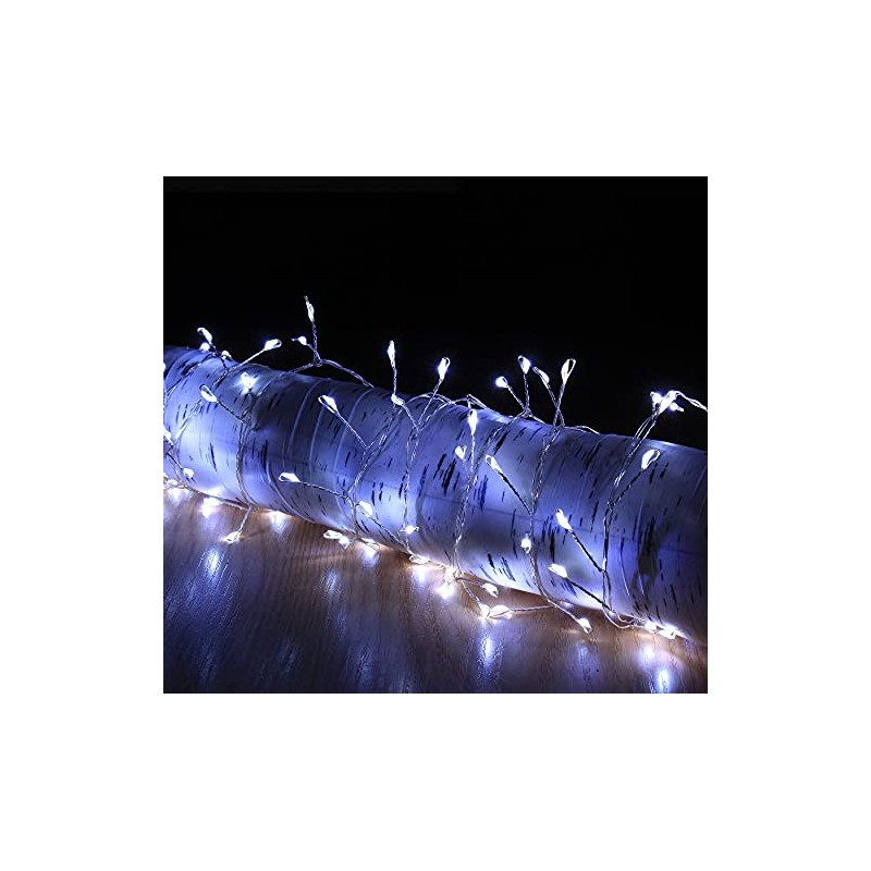 Snowtime 200 4m Copper Wire Cluster Lights With Ice White