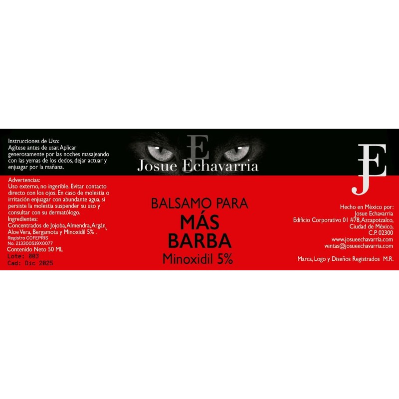 Kit Loción Crecimiento de Barba 5%, Incluye Cera para Barba