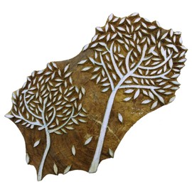Knitwit Hand Printing Wooden Block Tree Print Pattern Textile Print Blocks Stamps