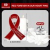 WANDIC 50 Pcs Red Ribbon Metal Pins, Memorial Ribbon Alloy