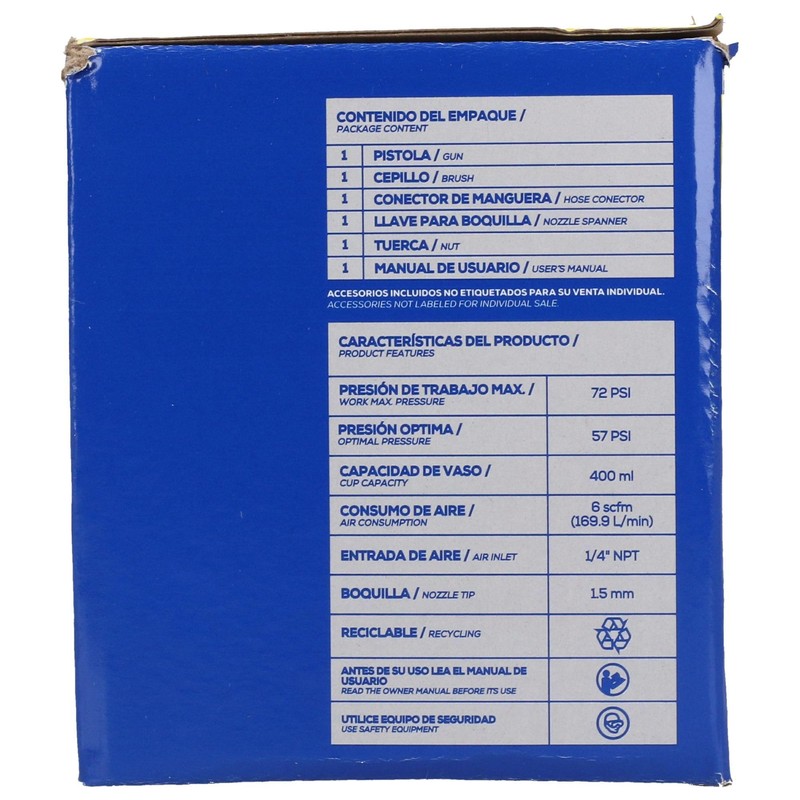 Surtek PPG3 Pistola para pintar terminados, capacidad 400 ml, 72