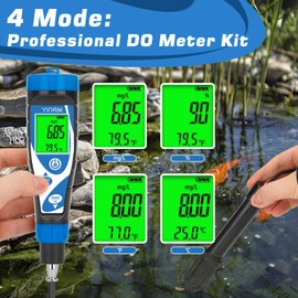 YINMIK Dissolved Oxygen Meter Digital Dissolved Oxygen Test kit for Aquarium Oxygen Tester for Koi Pond Do Meter for Wastewater Smart Dissolved Oxygen Meter with 9.84ft DO Probe Cable for Aquaculture