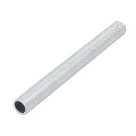 sourcing map Lamp Pipe Nipple Hollow Lamps Repair Part Hardware 120 mm Length M12 Thread for Chandelier Lighting Equipment Zinc Alloy Silver Tone