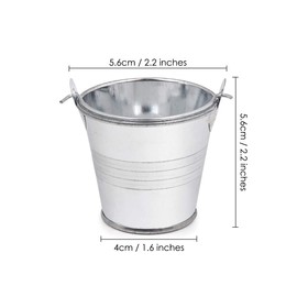 SCSpecial Small Metal Buckets 24 Pieces Mini Buckets with Handles 2.2 Inches Small Buckets for Party Favors or Garden Decoration