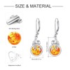 MEDWISE Amber Leverback Earrings S925 Sterling Silver Vine 8mm Amber