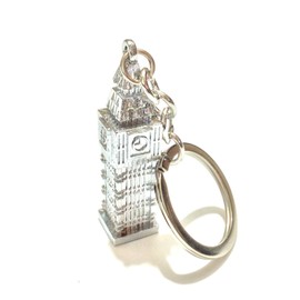 Lizzy BRITISH MINIATURE LONDON SOUVENIR KEY RING Metal Gift Locker Die cast Key chain (Big Ben Silver)