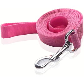 Nylon Dog Leash 4 Ft 5 Feet 6 Foot Long, Walking Training Dog Leashes for Medium Large Dogs, 1 Inch Wide (1" X 5 ft, Pink)