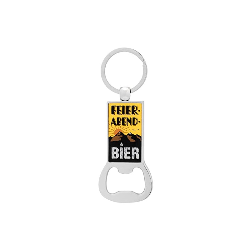 GRUSS & CO Bottle opener motif "Feierabend Bier", key ring,