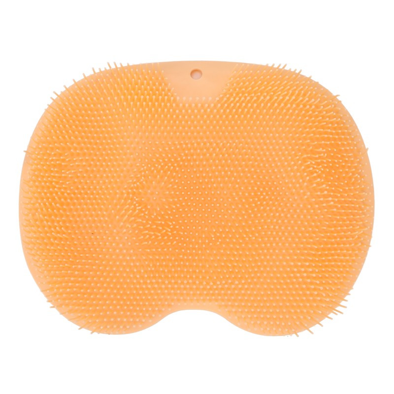 Foot Scrubber Massager with Suction Cups Orange Soft Foldable Shower