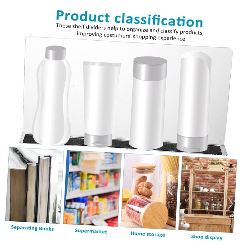 NUOLUX 6pcs L Shape PVC Clear Plastic Convenience Store Display