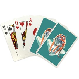 Graphic Pastel, Tiger, Contour (52 Playing Cards, Poker Size Card Deck with Jokers)