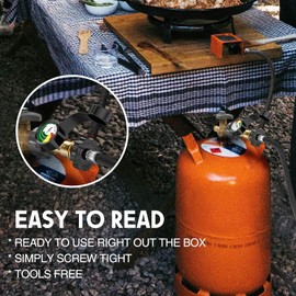 2 Pack Propane Tank Gauge, Gas Grill Gauge for 5-40lbs Propane Tank, 3 Temperatures Scale, Color-Coded Propane Tank Gauge Level Indicator,for Grill, Heater, Fryer, Camper