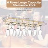Xverycan Wine Glass Rack Under Cabinet, 6 Row Extreme Large