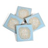 Dock 6 Pottery Coasters with Fused Glass, Pale Sky, Set