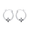 Cross Hoop Earrings, Cross Pendant Earrings, 925 Sterling Silver Hoop