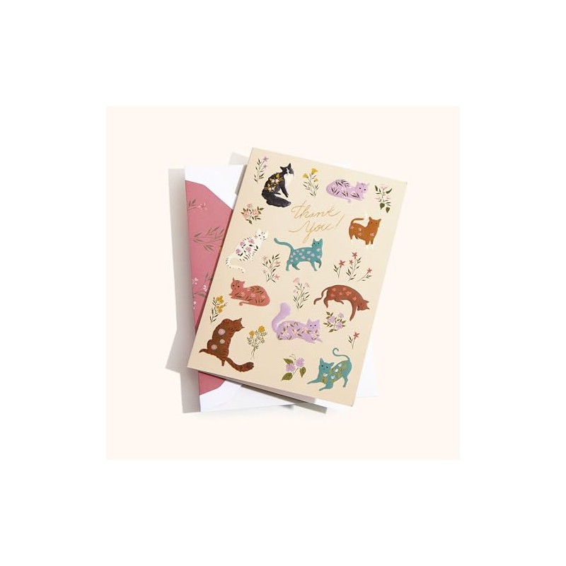 Punch Studio Molly & Rex Flower Pets Cats Note Cards