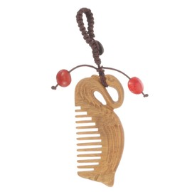 Baluue Wooden Detangling Comb Pendant Compact Hair Brush for All Hair Types Durable Green Sandalwood Styling Tool Women and Girls