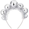 Generic Janylin Disco Ball Headband Women Party Silver Headpiece Mirrors