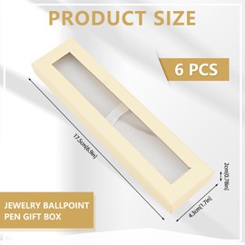 Bekecidi 6 Pieces Pen Gift Box Single Pen Gift Box with Cushion Pencil Boxes Empty Case for Business Birthday Souvenir Supplies (Beige)