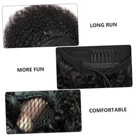 NOLITOY 1 PC Curl Horse Tail Hair Curl Hair Bundles Ponytail Braid Extension Hair Extension Woman Headdress Fashion Wig Real Hair