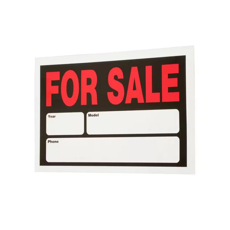Everbilt 8" x 12" Plastic Auto for Sale Sign -
