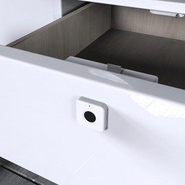 Fingerprint Cabinet Lock, Smart Biometric, Keyless Hidden File Drawer Wardrobe Lock, Child Safety Electric Lock, DIY Wooden Furniture for Home Office (White)