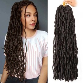 24 Inch Soft Locs Crochet Hair Pre Looped 6 Packs Faux Locs Crochet Braids Goddess Locs Dreadlocs Synthetic Hair For Black Women (4#, 24 Inch (Pack of 6))