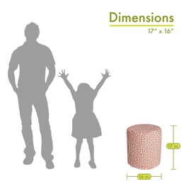 Majestic Home Goods Orange Towers Indoor/Outdoor Bean Bag Ottoman Pouf 16" L x 16" W x 17" H