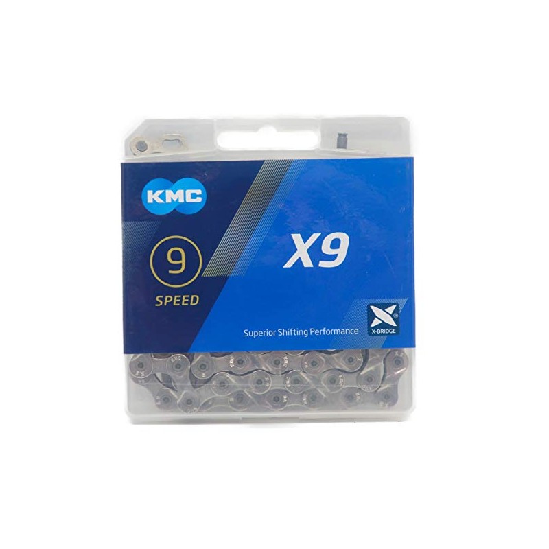 KMC X9 Chain for 9S/9/9-Speed, 114Links (Silver)