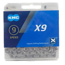 KMC X9 Chain for 9S/9/9-Speed, 114Links (Silver)