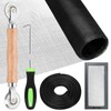 Glarks 4pcs Grey Window Screen Repair Kit, Includes 48"W x