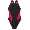 Haute Pression Girls Swimming Costume, Noir/Gris/Rouge