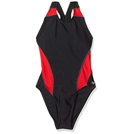 Haute Pression Girls Swimming Costume, Noir/Gris/Rouge