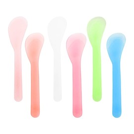 ONLYKXY 5inch Random Color Plastic Beauty Spoon Facial Cream Brush Makeup Scoop Mud Reusable Cosmetic Dig Scoop Spatula Mask Tip for Lotions Moisturizers Home Salon DIY Facemask Mixing Sampling (6)